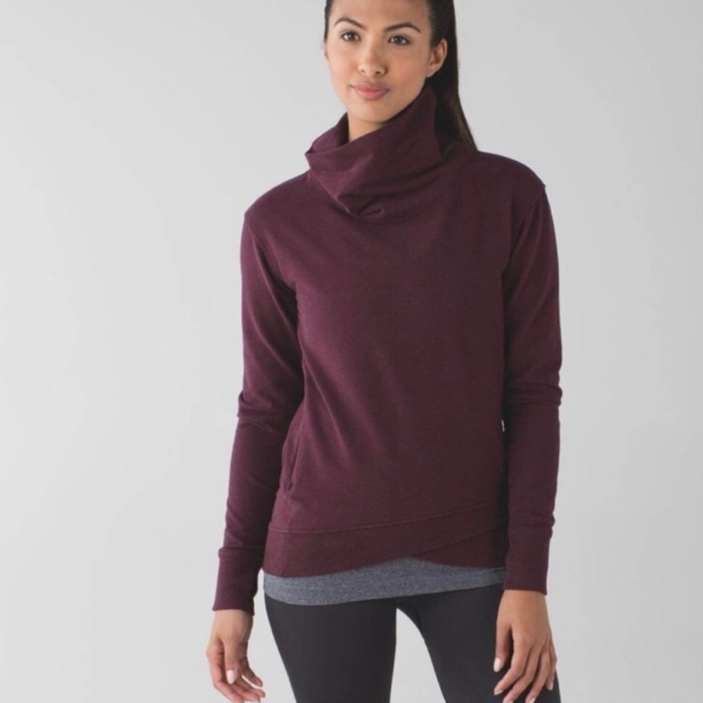 Lululemon | On The Double Pullover Burgundy Heathered Bordeaux Drama Size 12